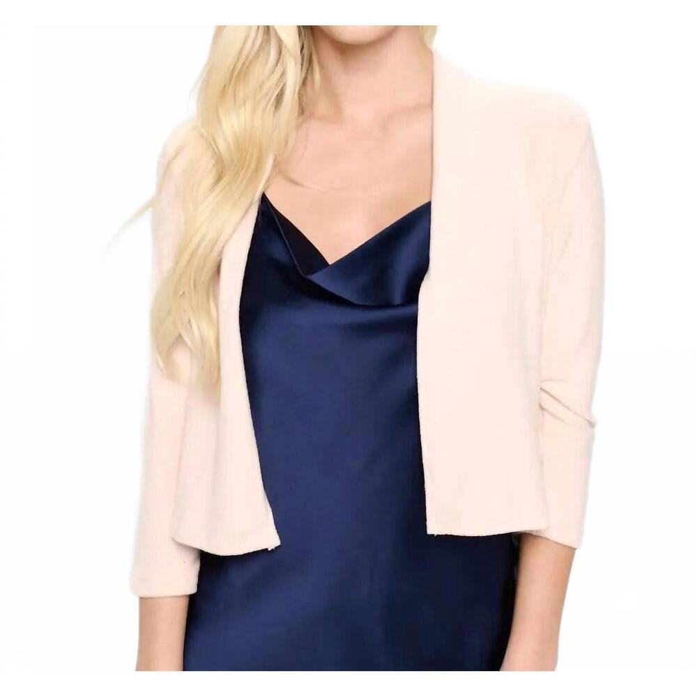 NEW RENEEC. brushed knit cashmere like bolero cardigan in pink
